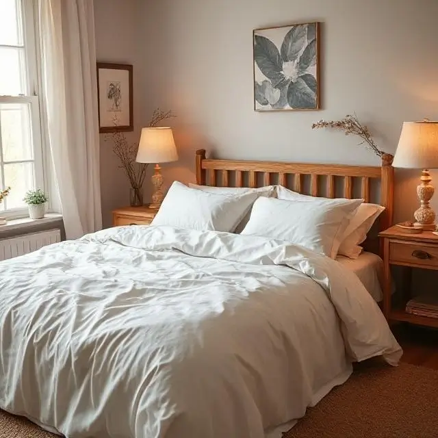 Customer photo of a cozy bedroom with linen sheets