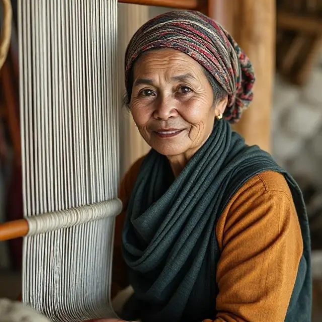 Portrait of a textile weaver