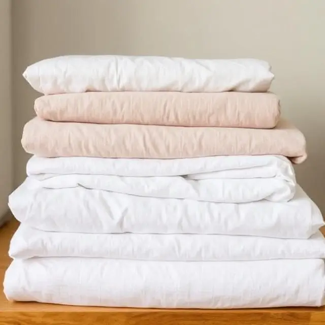 Neatly folded sheets ready for packing