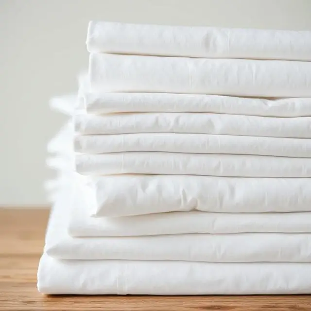 A fresh stack of white sheets