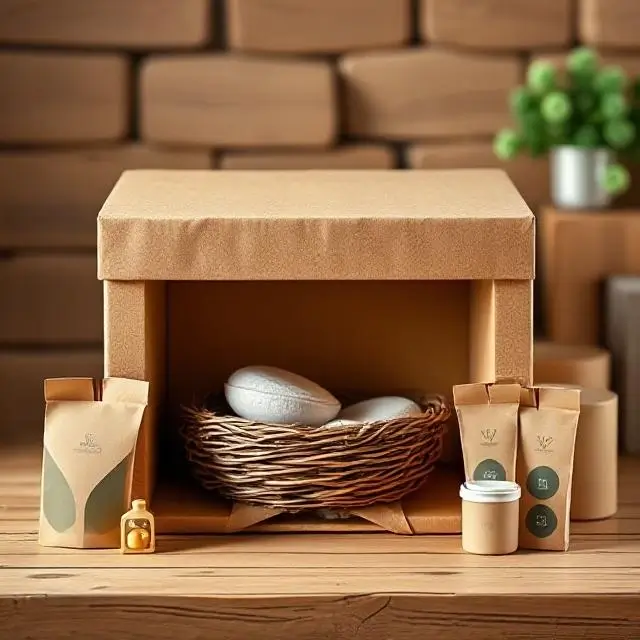 Stylized image of a Home Nest package ready for shipping