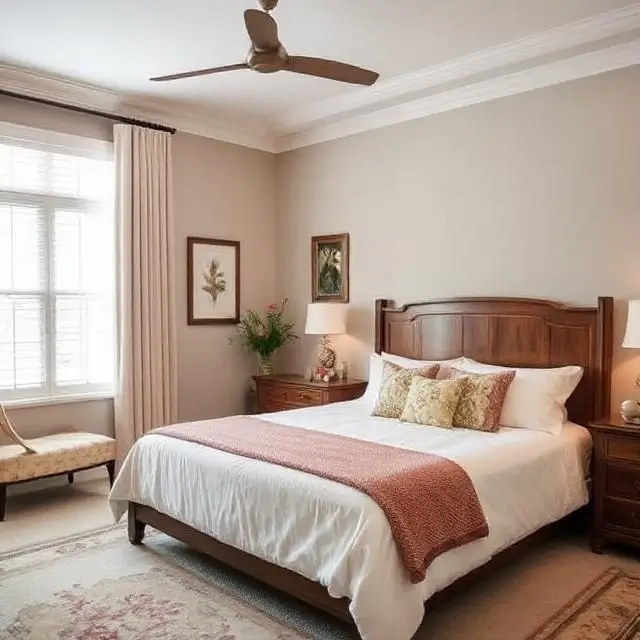 An inviting Queen bed in a master bedroom